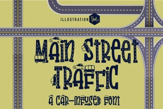 Main Street Traffic Font Design & Project Ideas